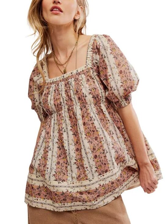 Free People Tops - Free People Vintage Lover Babydoll Top cottagecore hippie boho cotton blouse
